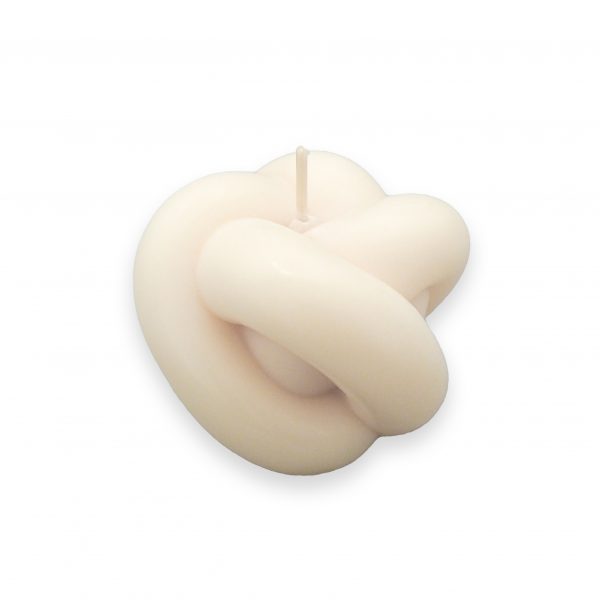 Knoten-Kerze in der Farbe Cream von candlery.